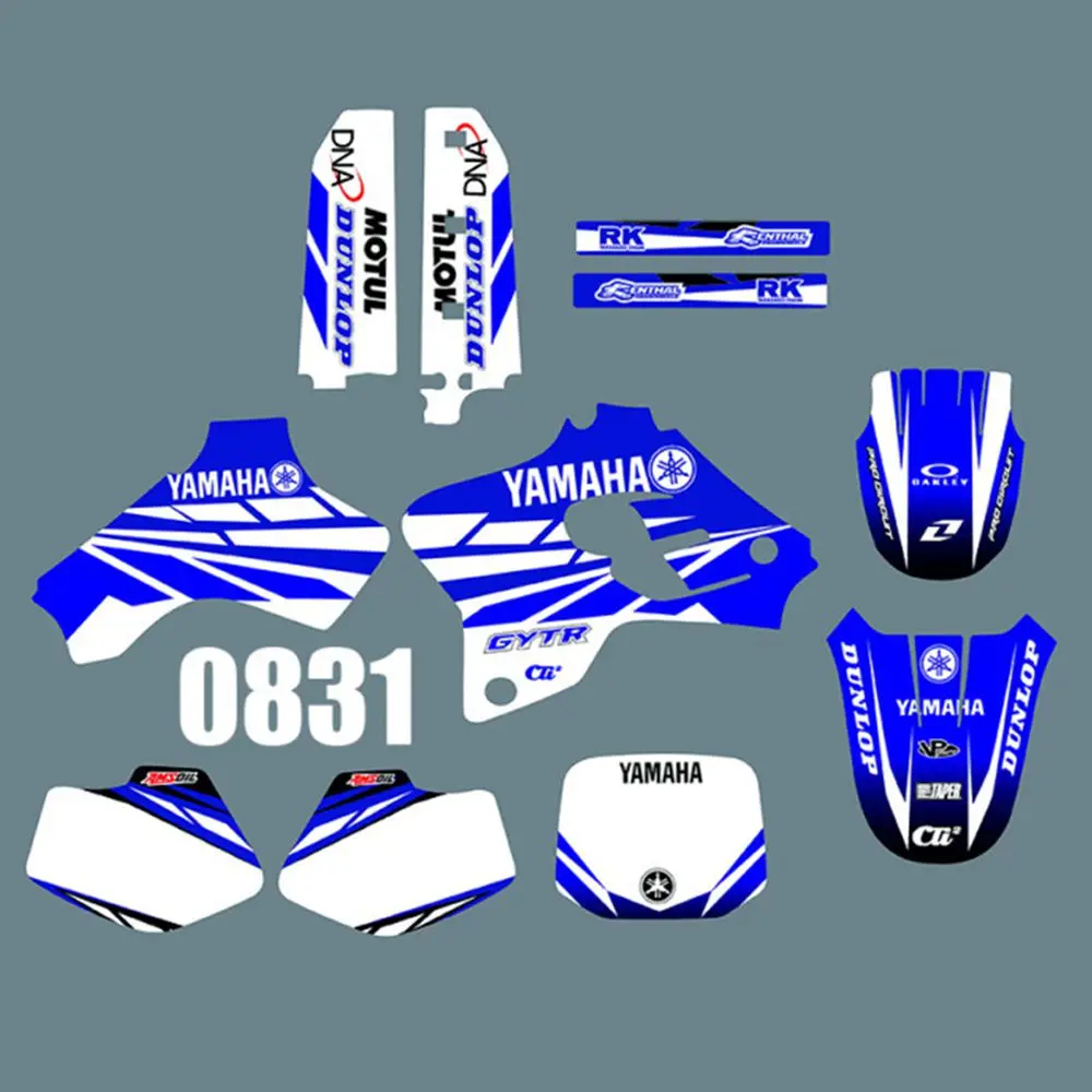 

Full Graphics Decals Stickers Kit Custom Number Name Glossy Stickers Waterproof for YAMAHA YZ80 1993-2001