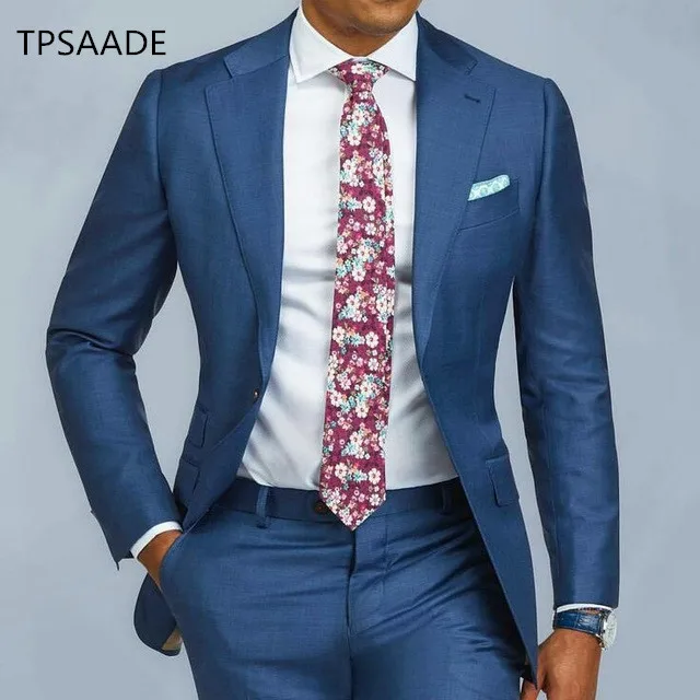 

Formal Men Suit Slim Fit Single Breast Mens Suits Bespoke Groom Tuxedo Blazer for Wedding Prom Jacket Pants 2 pieces terno