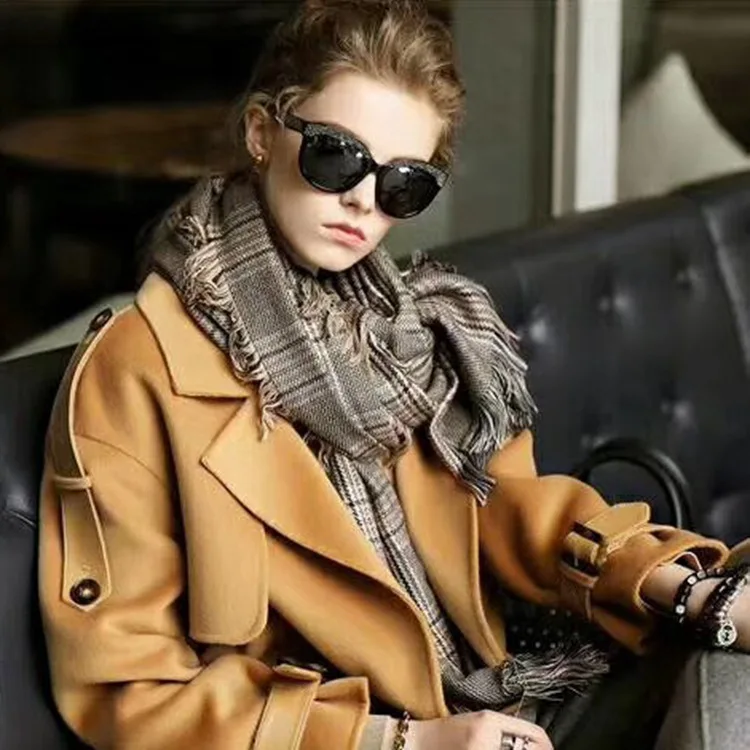 

pashmina thickened plaid scarf Autumn winter shawl warm for women men blanket scarf shawls and wraps 2019