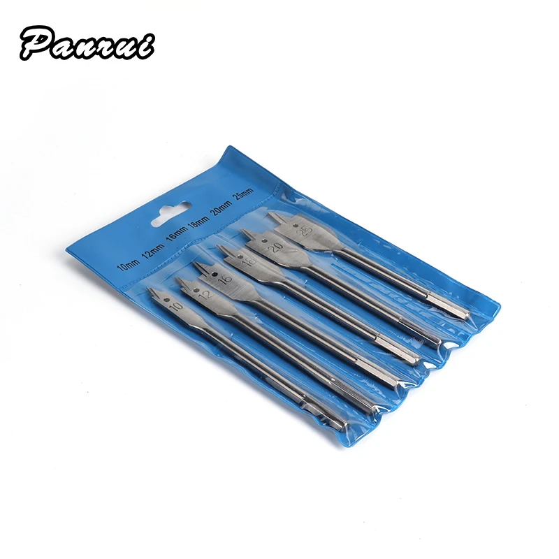 

Free Shipping 6PCS Hex Shank Spade Bits Flat Boring Bit Wood Drill Bit Power Tools Hole Saw 3-point Woodworking Flat Drill Bits
