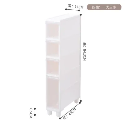 four layer 2/3/4 Слои Кухня Ванная комната стеллаж для хранения напольные Водонепроницаемый Туалет боковой шкаф компактный застегивающийся вакуумный Водонепроницаемый полки - Цвет: four layer