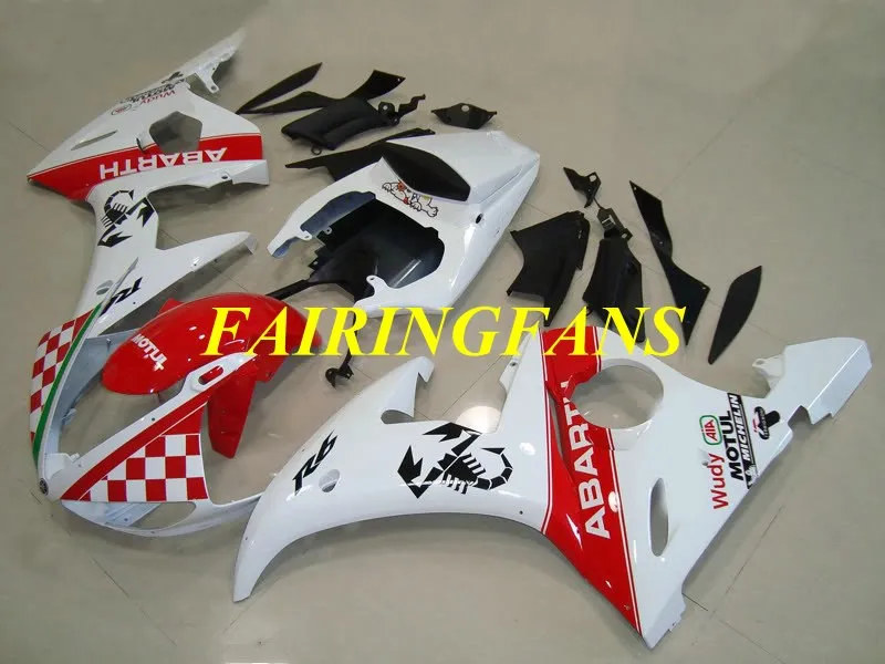 Комплект обтекателей под давлением для YAMAHA YZFR6 03 04 05 YZF R6 2003 2004 2005 YZF600 красный белый