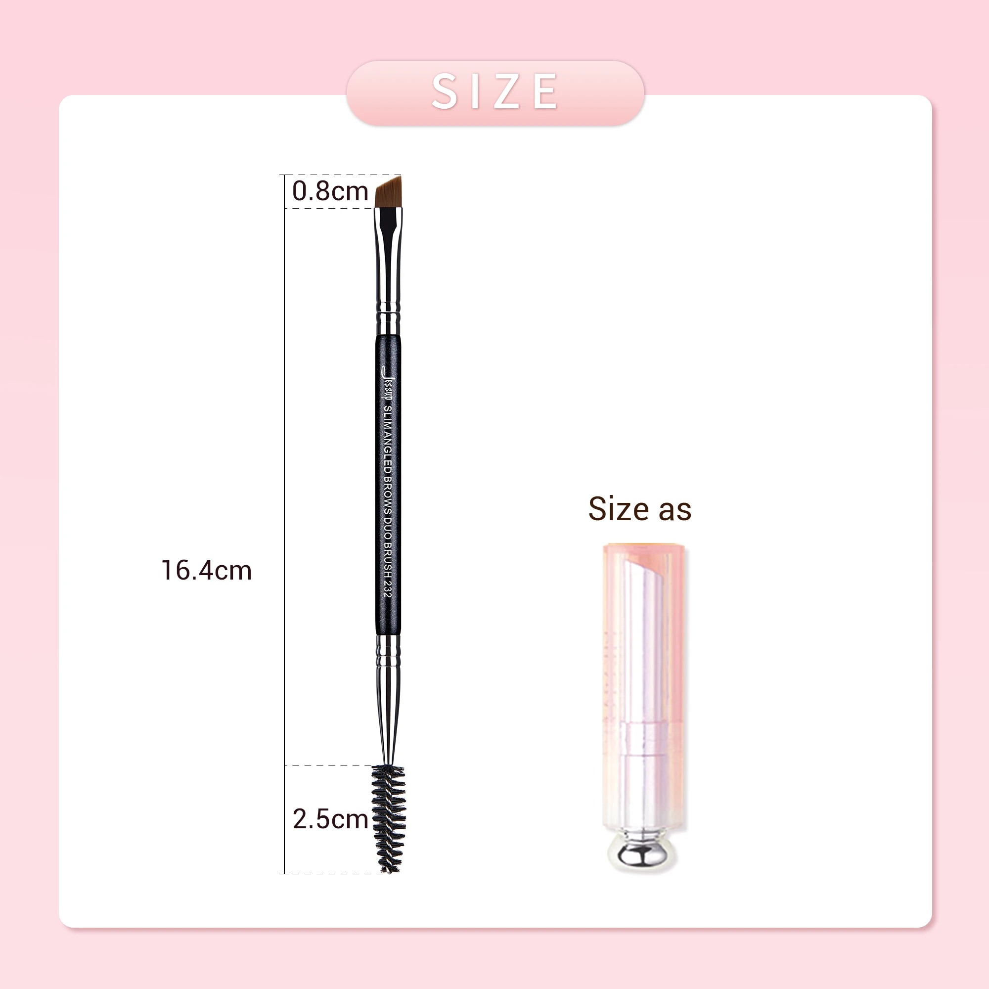 Jessup Eyebrow Makeup Brush Dual-head Eyebrow Eyelash Brushes Eye Make Up Cosmetics Beauty Tools Synthetic Hair Wood Handle 6