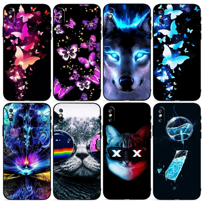 Butterfly Cat Wolf Phone Case For Xiaomi Redmi 9 9T 9A 9i 9AT 9C Note 9S 10 S9 Pro MAX POCO X3 Carcasa Protect |