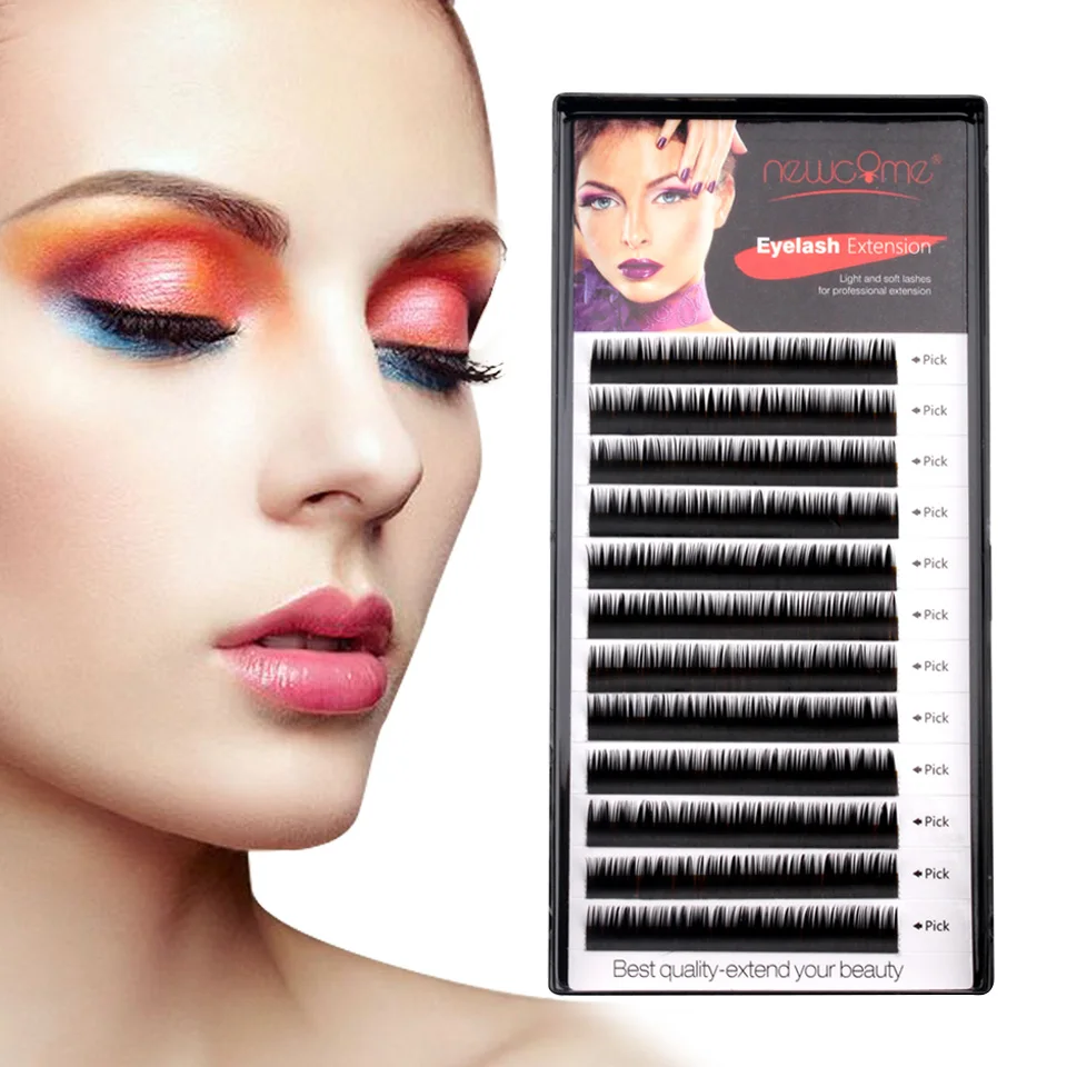 

12 Lines Individual Eyelash Extension 0.05-0.25mm Faux Lashes Extensions False Mink Eyelashes Dropshipping