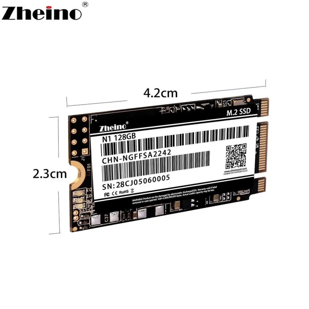 Zheino m.2 SSD SATA 64 Гб 128 ГБ 256 512 2242 мм NGFF Внутренний твердотельный жесткий диск для