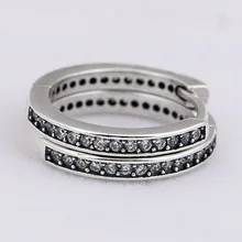 Фирменный обруч с сережки-гвоздики с кристаллами для женщин, 925 пробы серебряные серьги, свадебный подарок, хорошее Европейское ювелирное изделие