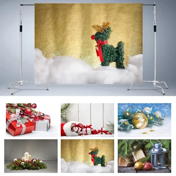 

Nitree Christmas Hat Balls Lantern Candle Snowflake Deer Pine Party Backdrop Photography Background Photo Studio Props Vinyl