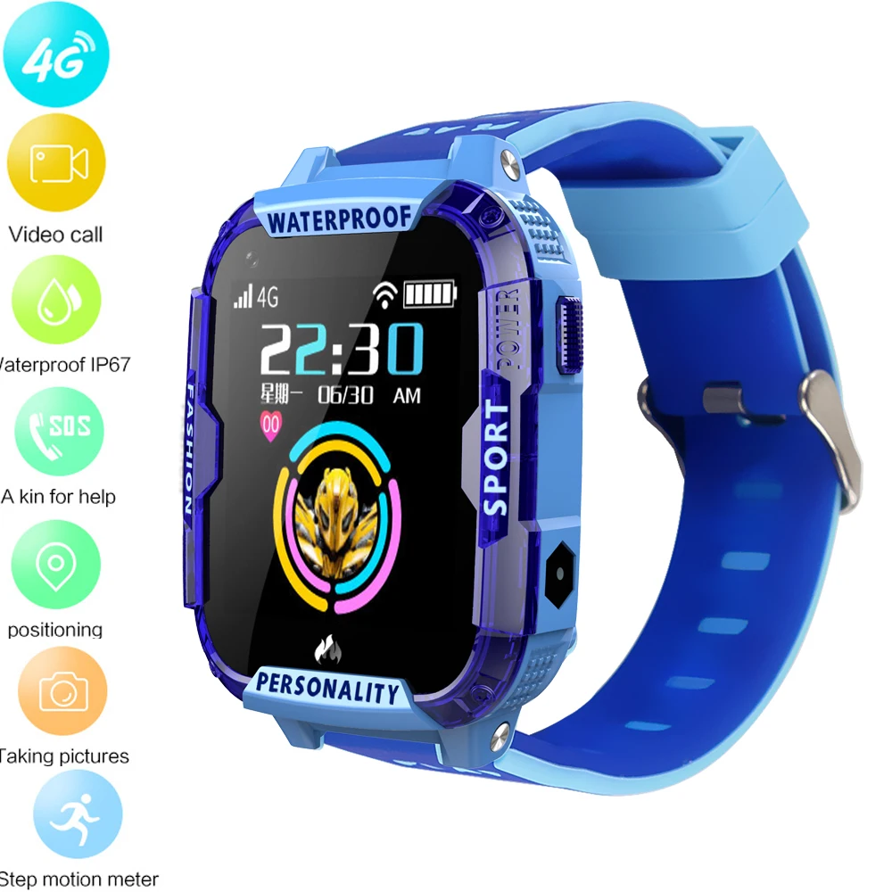 

4G Smart Watch Kids GPS Kids Smart Watch Video Call SOS Phone Watch IP67 Waterproof Baby Clock K22 Children's Smartwatch Gifts.