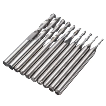 

10Pcs 2 Flutes CNC Router Bit 1/1.5/2.0/2.5/3.175mm Carbide Spiral End Mill CNC Engraving Router Bit For Woodworking Plastic