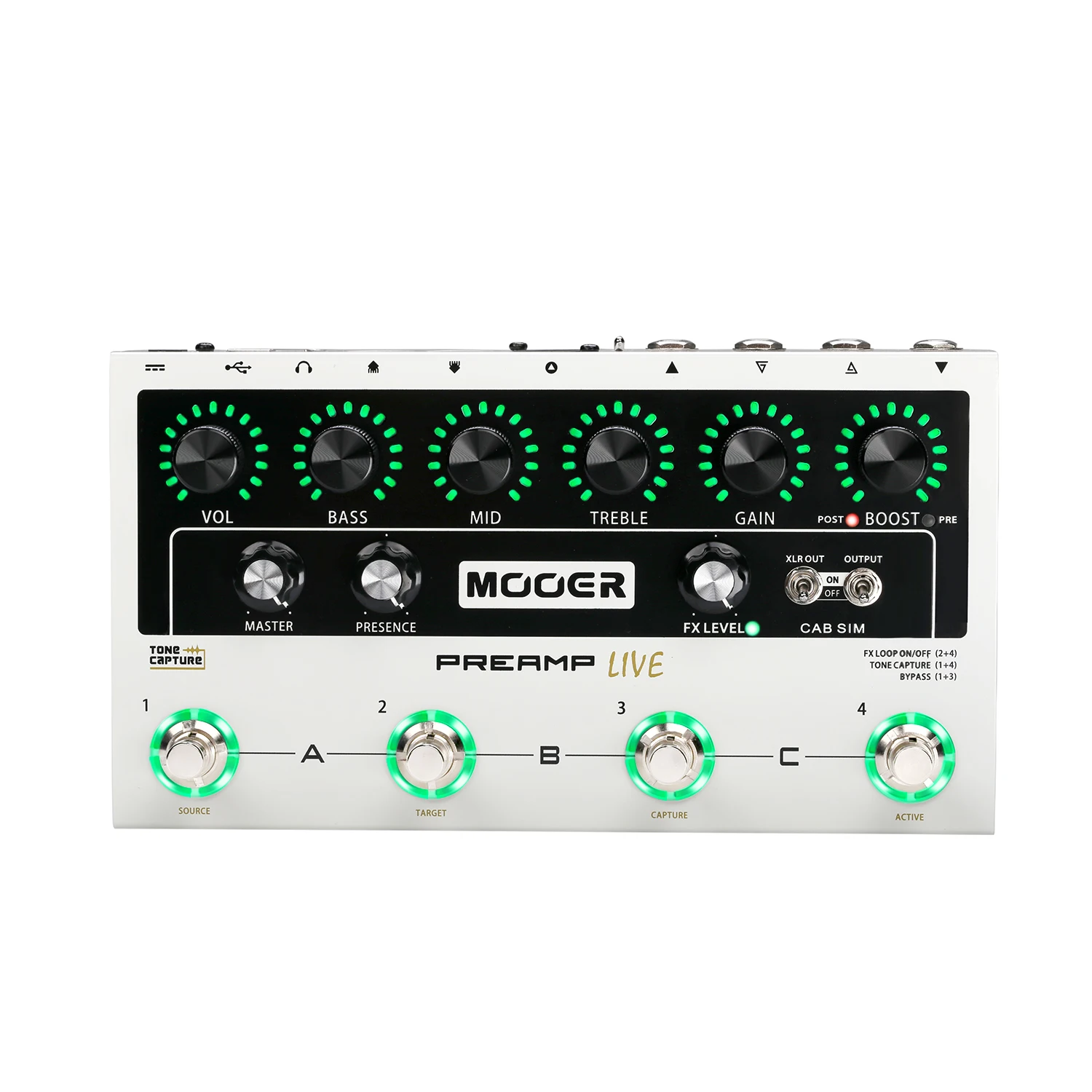 MOOER предусилитель LIVE профессиональная цифровая педаль предусилителя Preamplifier12 Каналы пред-и пост-усилитель 3-полосный Динамик шкаф