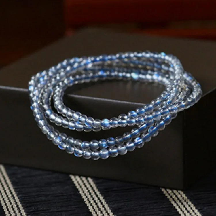 

Labradorite Bracelets Multi-turn 7A Natural shan guang shi Gray Moonstone Bracelets Four Circle Crystal Accessories