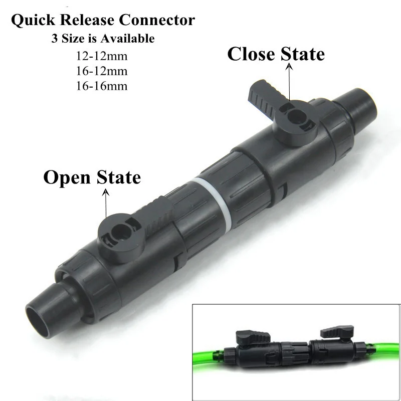 1Pc 12/16mm Double Tap Quick Release Connector Fast Separation Hose Pipe Valve Fish Tank Aquarium System Kit Fitting Accessories