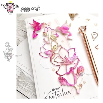 

Piggy Craft metal cutting dies cut die mold Flower branch decoration Scrapbook paper craft knife mould blade punch stencils dies