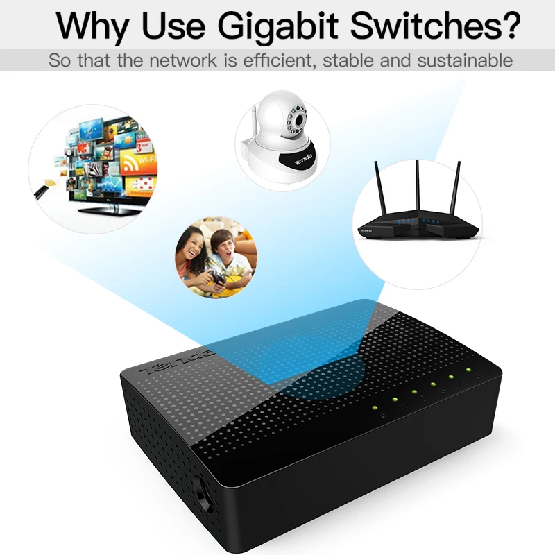 Tenda SG105 Gigabit Mini 5-Порты и разъёмы Desktop гигабитный коммутатор/Fast Ethernet сетевой коммутатор концентратор LAN/полный или наполовину дуплекс обмена