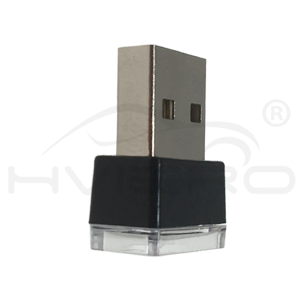 Hviero Car USB LED Atmosphere Lights Decorative Lamp Auto Emergency Lighting Universal PC Portable Plug and Play Red Blue White Pink