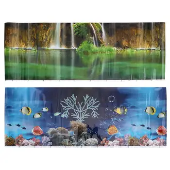 

Aquarium Landscape Sticker Poster Double Side Scenery Sticker Wall Decal Background Decoration for Fish Tank Aquarium Background