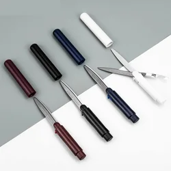 Ciseaux portables de haute qualité, papeterie créative et tranchante, coupe en papier, multi usages, type de stylo fin avec housse de protection 