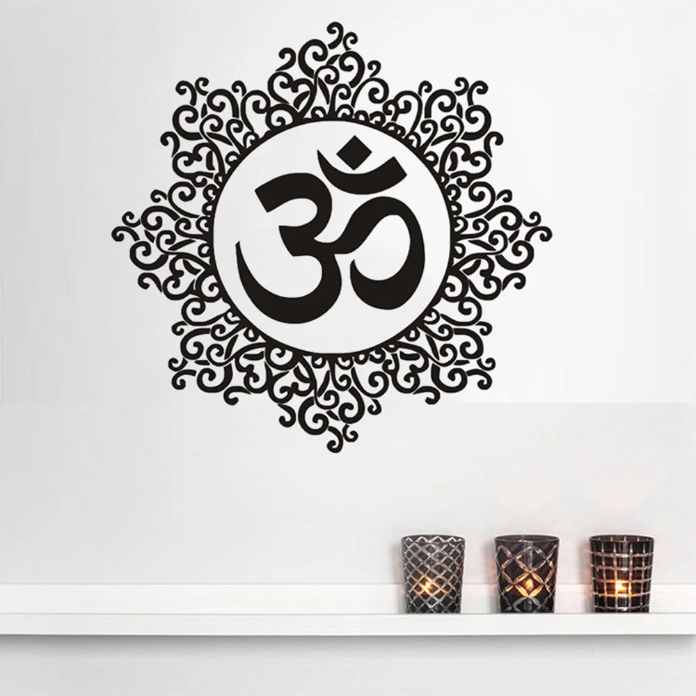 Наклейка на стену в виде цветка мандалы ПВХ водонепроницаемые росписи для