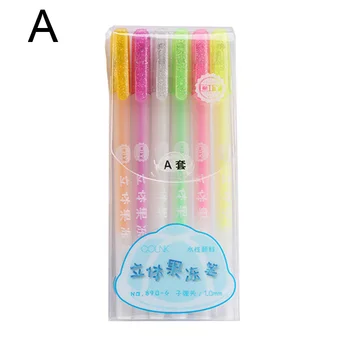 

New Hot 6/12Pcs 3D Glossy Jelly Ink Pen Waterproof Fade-proof for DIY Album Card Scrapbooks Writing Drawing