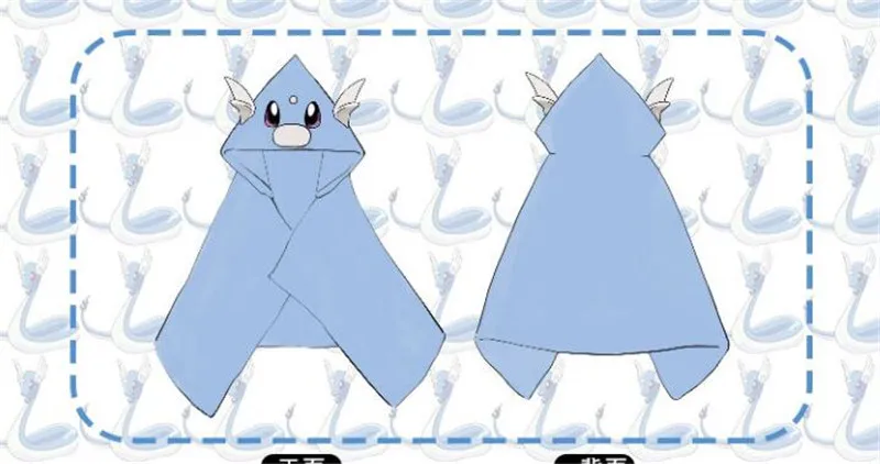 Dratini Покемон из японского Аниме Пикачу Jigglypuff плащ костюмы для косплея Dratini Mew фланелевая мантия - Цвет: Dratini