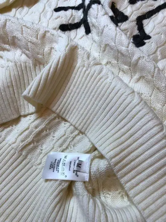 Повседневное Новинка зимы из конопляной ткани с узором, с рисунком кота из мультфильма, шерстяной пуловер, свитер Размеры размеры S, M, l по всему миру