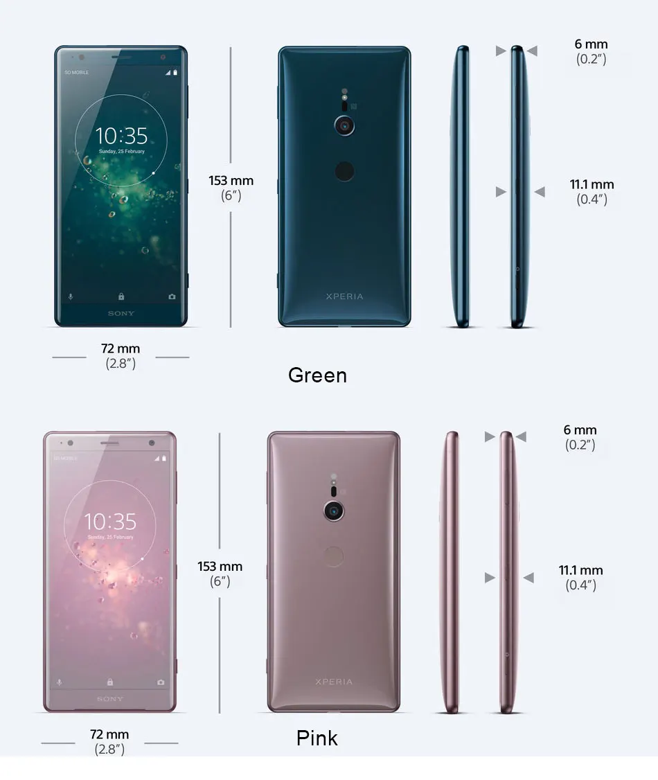 5,7 дюймовый мобильный телефон sony Xperia XZ2 H8266, 4 ГБ, 64 ГБ, две sim-карты, восьмиядерный смартфон Snapdragon 845, 4G, Android, NFC