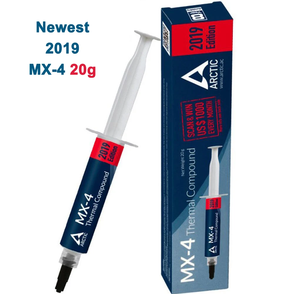 ARCTIC MX-4, 4g, 2g, 8g, 20g, MX, 4 составные портативные кулеры для процессора, силиконовая смазка, термопаста, радиатор, процессор Intel GD900-1 - Цвет: 2019 MX-4 20g
