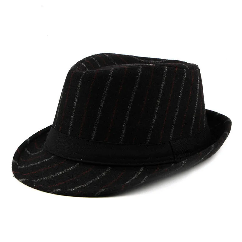 Британский стиль Fedoras узор мужской джаз шляпа полосатый Bowler шляпы для мужчин британский стиль Sir's Hat