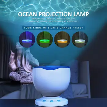 

LED ProjectorOcean Wave Night Light Battery Operated Light Lamp With Music Player For Wedding Party Bedroom Decoration Gifts
