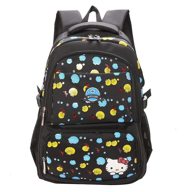 Школьные рюкзаки для подростков Mochila школьная сумка для ноутбука 1-6 лет милая девушка корейский стиль классический панельный Оксфорд молния - Цвет: black