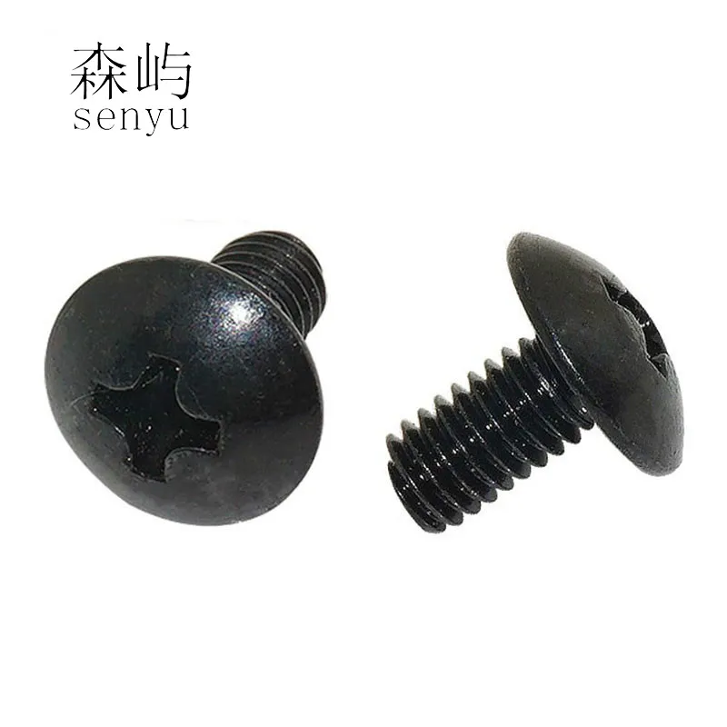 LuChang 200PCS Truss Screws Mushroom Head Flat Machine Screw Srosses Socket bolts cross slot bolt Black Pan Padded Bolt | Обустройство