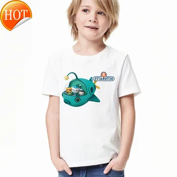 

New 3-12 T 100% Cotton Octonauts T Shirt Children T Shirts Boys ClothingCartoon Game Pattern Kids Clothes Summer Tops