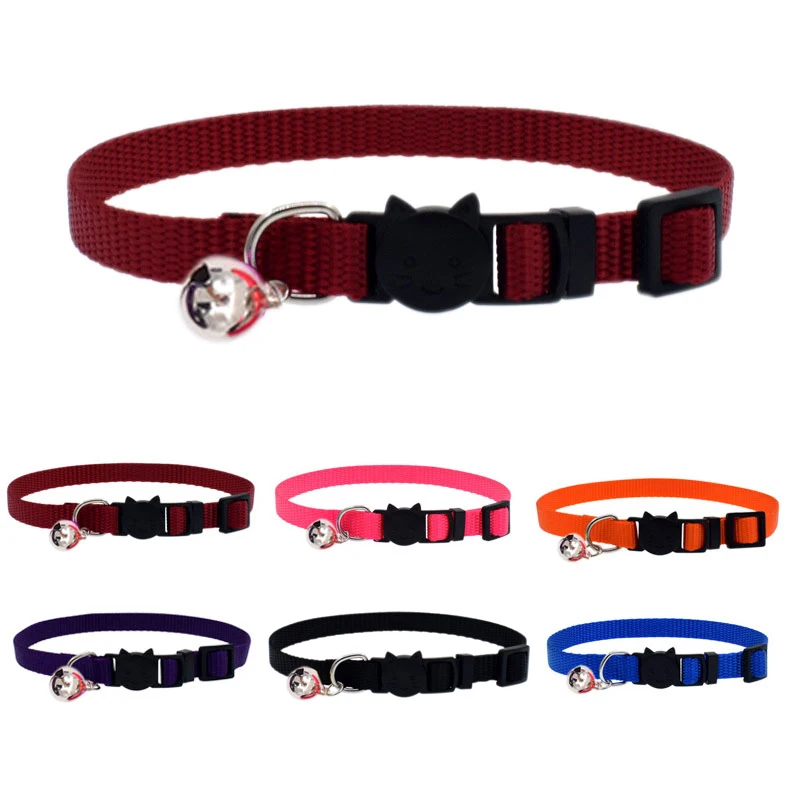 New Cat Collar With Bell Mascotas Cat Collar Safety Buckle Small Dogs Cats Adjustable Nylon Collars Pet Supply Drop Shipping New Cat Collar With Bell Mascotas Cat Collar Safety Buckle Small Dogs Cats Adjustable Nylon Collars Pet Supply Drop Shipping