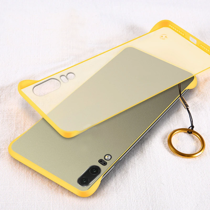 Чехол YonLinTan Coque. cover. Чехол для HuaWei P20 Lite P20lite Pro Бескаркасный Жесткий ПК материя прозрачный скраб с кольцом для пальцев