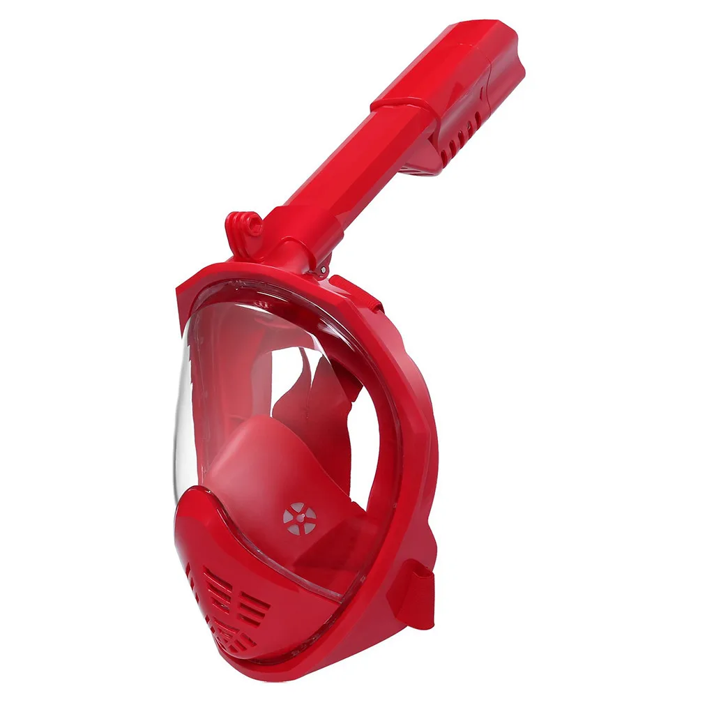 Маска для подводного плавания для лица, легкая дыхательная подводная противотуманная сухая маска для подводного плавания, очки, тренировочное подводное снаряжение - Цвет: Red