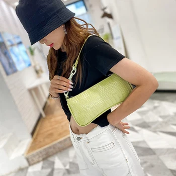 

Women Acrylic Chain Handbags Alligator PU Fashion Underarm Shoulder Bags Ladies Small Messenger Handbag Female Gift