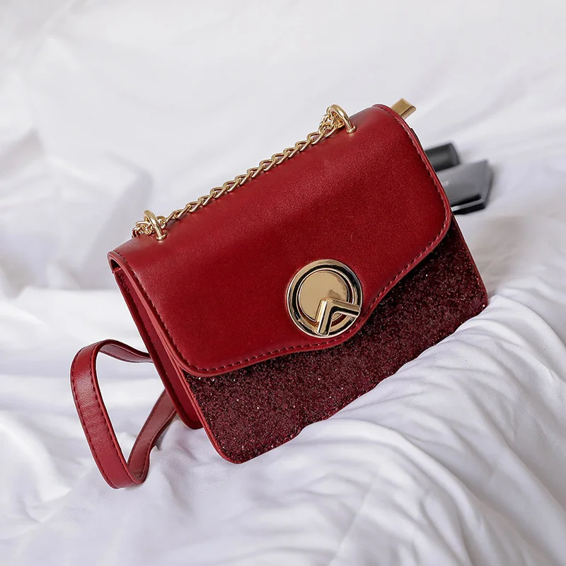 

2019 New Style Early Spring Light Diamond Stone Square Sling Bag Lock Shoulder Oblique WOMEN'S Bag