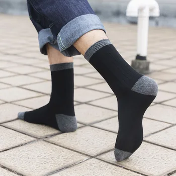 

Autumn Winter New Men Cotton Crew Socks for Male Patchwork Colors Classic Business Men's Socks Dress Socks Man Meias