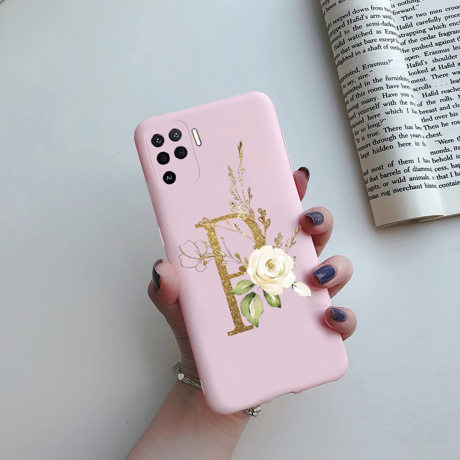 Phone Cases For OPPO A94 F19 Pro Reno 5 Lite Silicone Back Soft Case Cute Letters Cover Shockproof Bumper For OPPO A94 5G Case casing oppo Cases For OPPO