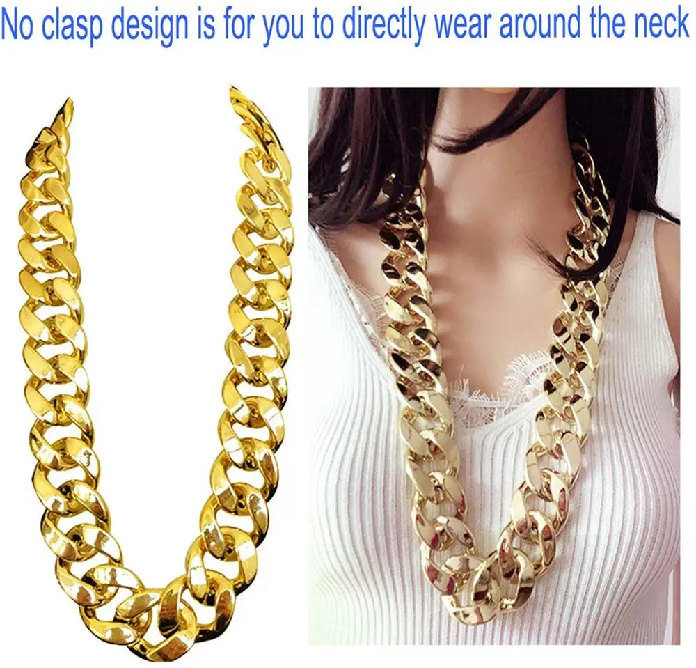 Chunky Necklace, Rapper Fake Gold Chain 