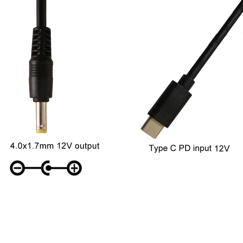 JORINDO PD Tricks 12V Fast Charge Charging Cable TypeC to 4.0*1.7 3.5*1.35 5.5*2.5 DC male plug For Router Tablet Tmall wizard