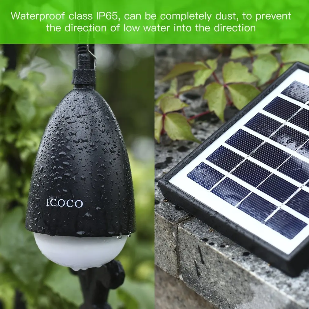 Icoco портативный экологический защита от перезарядки Регулируемый трогательный светильник для кемпинга светодиодный светильник лампа на солнечной энергии