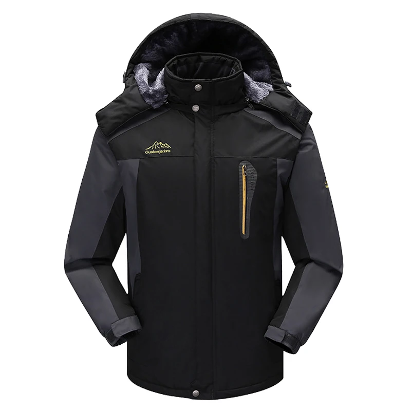 

Men Winter Fleece Parka Windbreak Plus Velvet Thick Warm Windproof Coats Male Military Hooded Jackets Male Outwear Overcoat