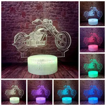 

Flash Born To Ride Motorcycle Model 3D Illusion LED Desk Nightlight Colourful Light Drifting Race Extreme Motorbike light-up Toy