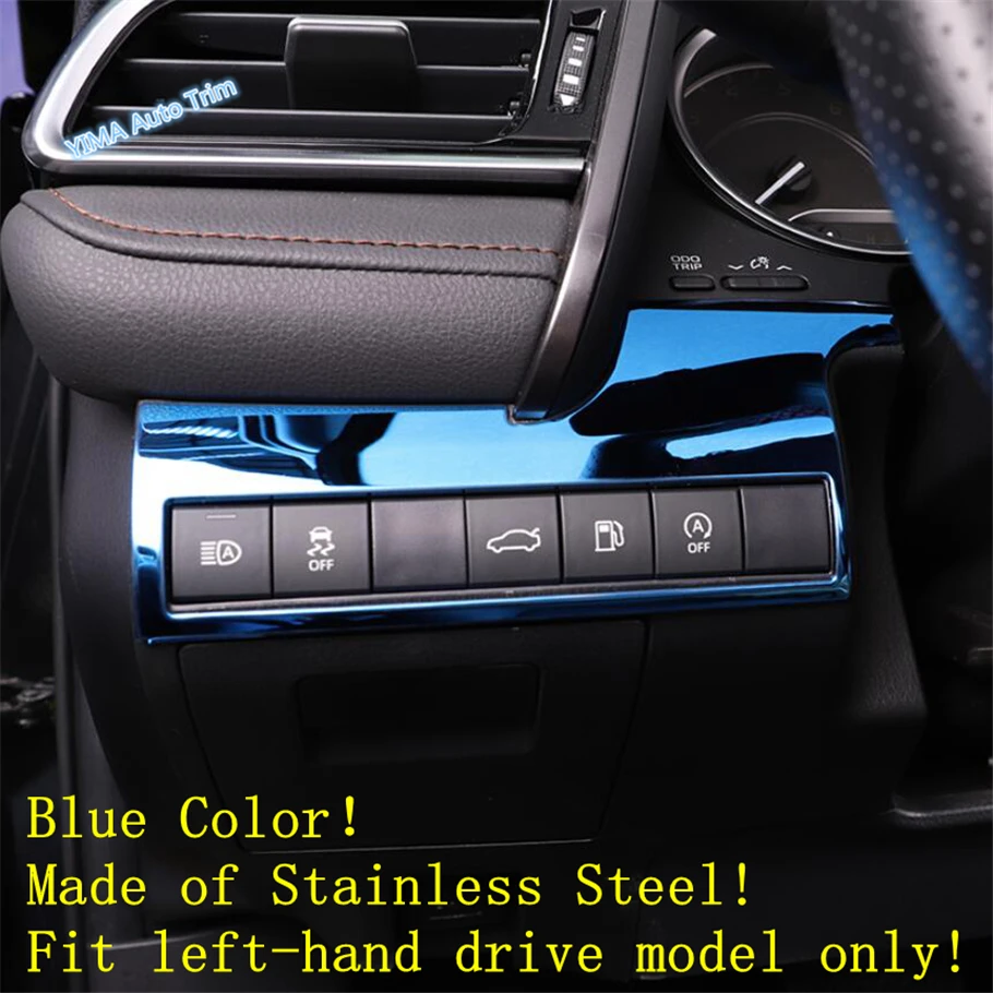 

Lapetus Auto Styling Head Lights Headlights Lamp Switch Button Frame Cover Trim Fit For Toyota Camry 2018 2019 Stainless Steel