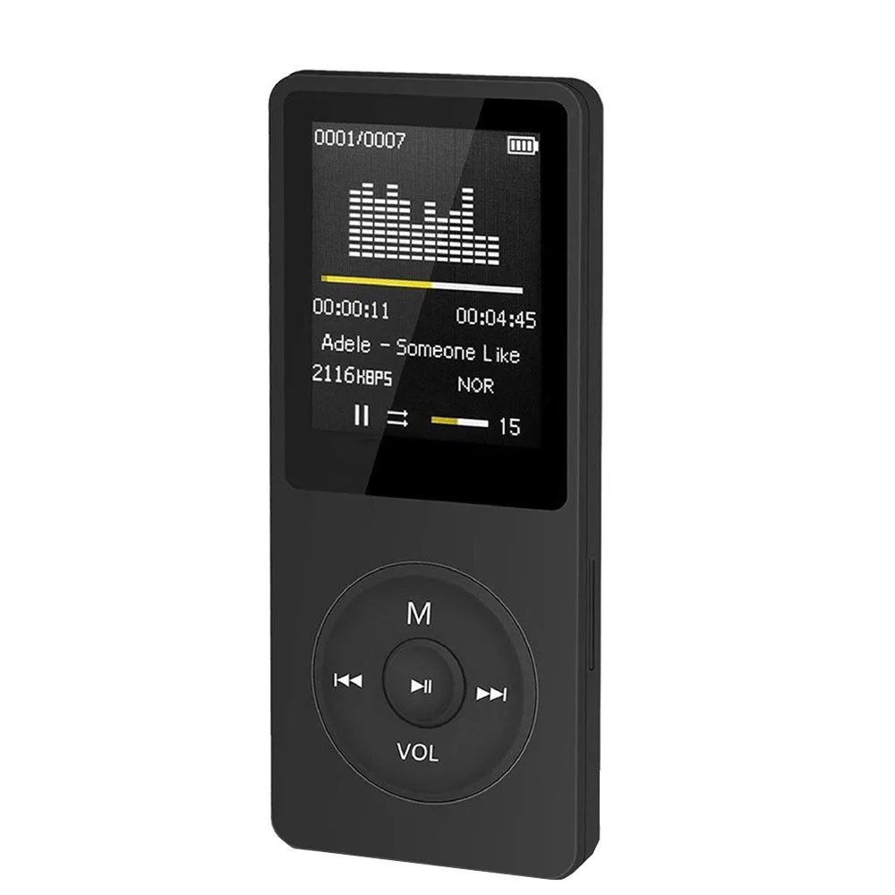 Mp3 музыкальный плеер радио FM Радио Видео игры кино Mp3 Спорт Клип USB Aux Muziek цифровой светодиодный ЖК-экран плееры MP3# T10G - Цвет: Black