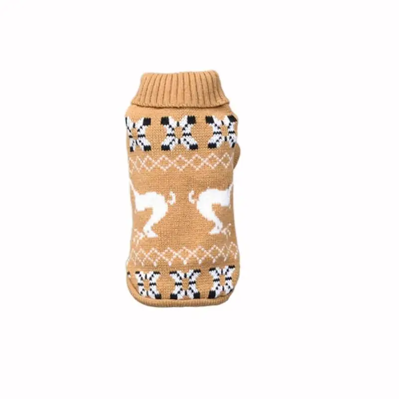 beige Вязаный комбинезон для домашних животных, кошек, собак, теплый зимний свитер, пальто, жилет для щенка, куртка, одежда - Цвет: beige