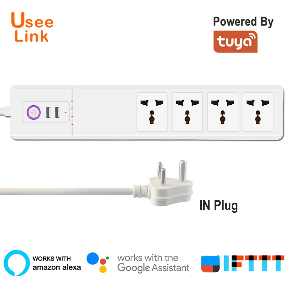 UseeLink Zigbee Smart power Strip универсальные розетки с usb-разъемами Дистанционное Голосовое управление независимо от Tuya - Цвет: Smart Power Strip IN