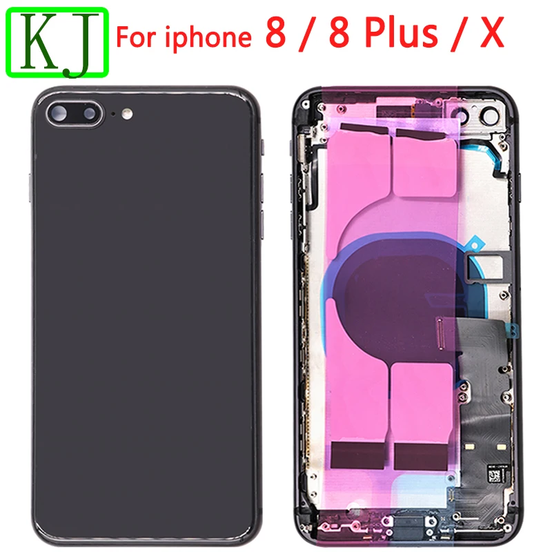 Для IPhone 8 8G 8 Plus X Задний Полный корпус средняя рамка Шасси крышка батареи задняя дверь+ гибкий кабель в сборе 8 Plus задняя крышка